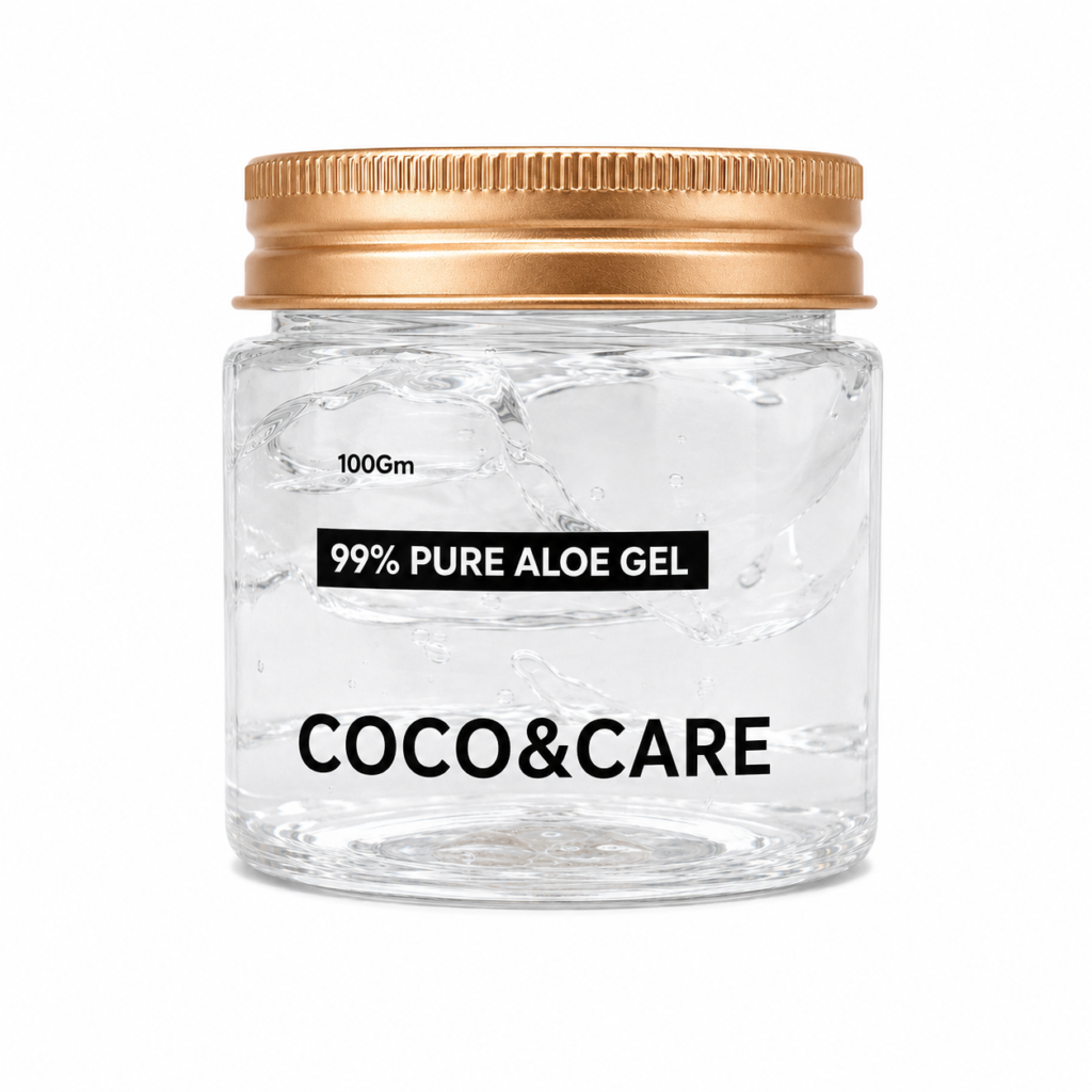 COCO&CARE 99% Pure Aloe Vera Gel 100Gm product bottle for skin hydration and soothing care